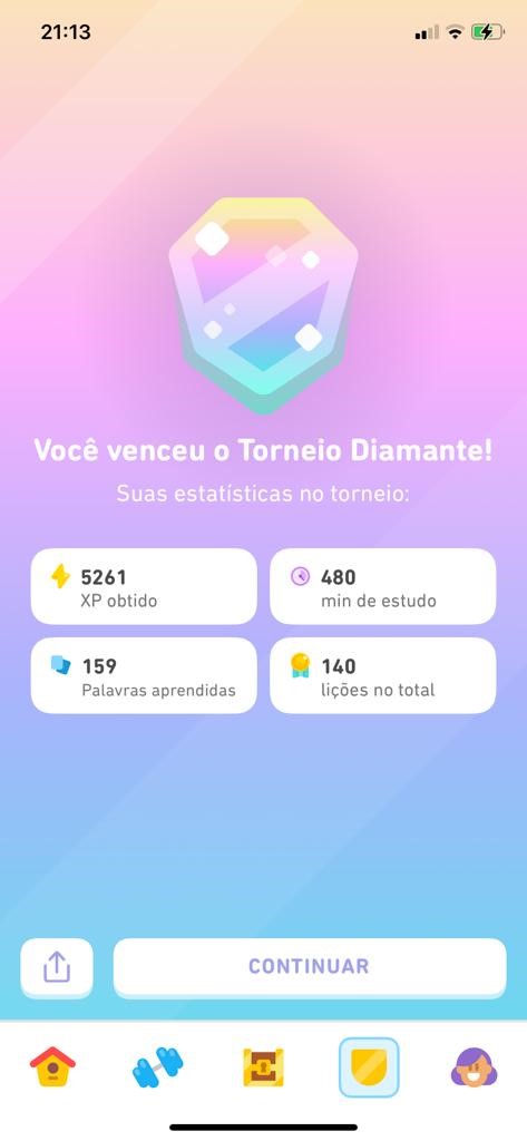 Divisão diamante Duolingo 